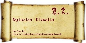 Nyisztor Klaudia névjegykártya